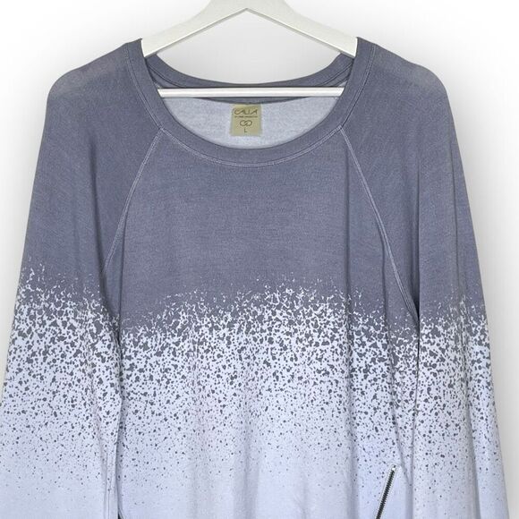 Calia By Carrie Underwood Grey Blue Purple Ombre Bell Sleeve Sweatshirt Large - Picture 3 of 9